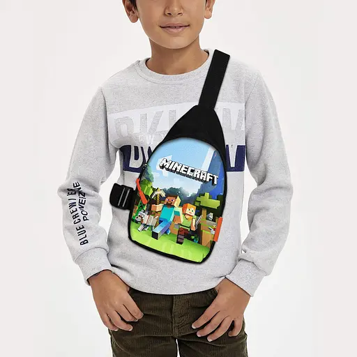 Сумка через плече дитяча Minecraft Кріпер 29х17 см сумка слінг для хлопчика (02083)