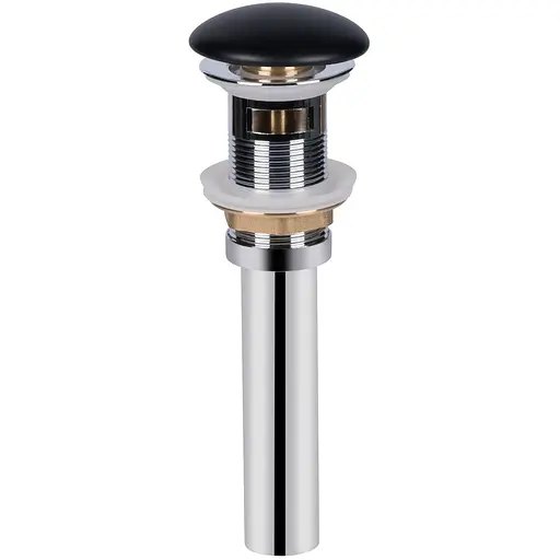 Донний клапан з переливом Qtap PU03O 70x70x227.5 Matt black, Чорний матовий - фото 1