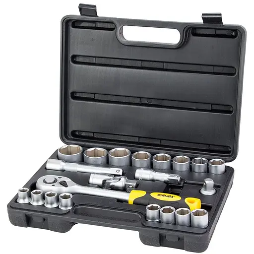 Набор торцевых насадок Sigma 1/2" 21 шт CrV mid (6003721) - фото 1