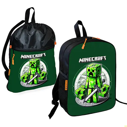 Шкільний рюкзак дитячий Minecraft + Сумка для взуття спортивної форми рюкзак-мішок для хлопчика (01741)