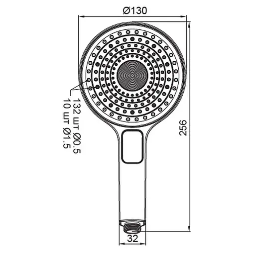 Ручний душ Koer 3 режими KP-0403-01 KR4991, Хром - фото 2