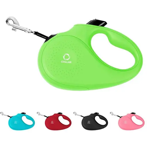 Поводок-рулетка для собак Collar светоотражающая лента размер L, 50 кг, 5 м, салатовый - фото 3