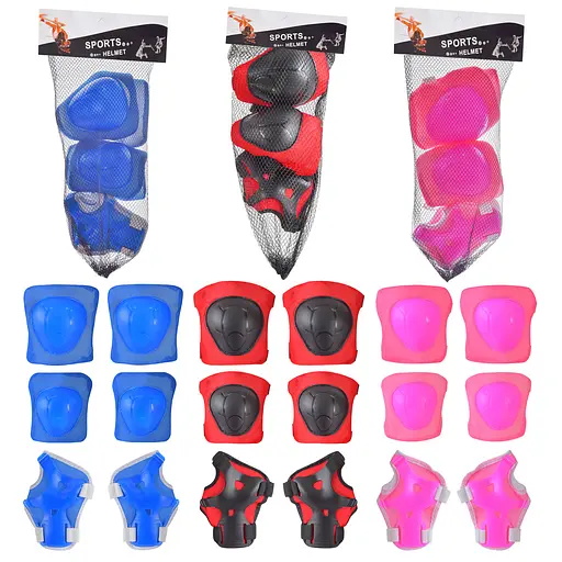 Набор защиты, наколенники, налокотники, в сетке, Z41489 (в ассортименте) - фото 2