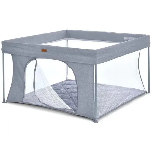 Манеж El Camino ME 1196 SWIFT 4 квадратный с матрасом и сумкой серый
