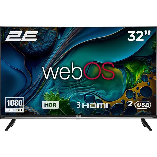 2E Телевізор 32" LED FHD 60Hz Smart WebOS Black
