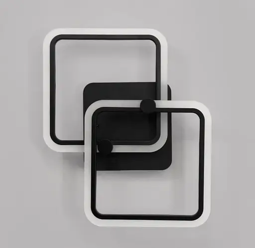 Стельова мінімалістична LED люстра в чорному металевому корпусі 50х43 см Line F Арт. 2503 2 BR BK - фото 1