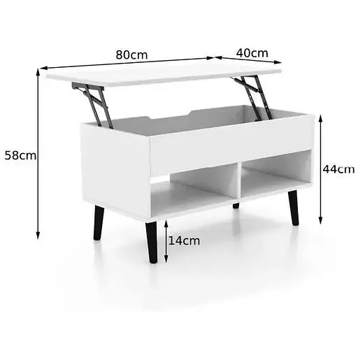 Стол трансформер Costway Lagom в стиле Loft белый - фото 5