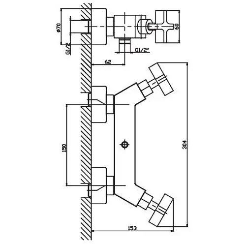 Смеситель для душа HAIBA BERGUS 003 (HB0020) - фото 2