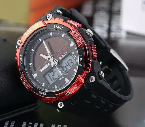 Мужские спортивные часы Skmei 1049 с солнечной батареей (Красный) - фото 3