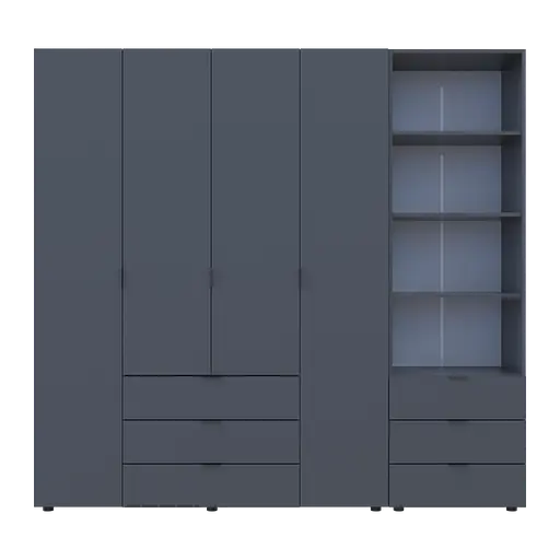 Шкаф для одежды Doros Гелар Графит 4ДСП с пеналом 215х49.5х203.4 (42005170) - фото 4