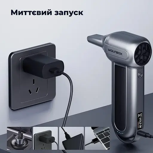 Бездротовий повітродув Wolfbox MF100 130000RPM 200g force (MF100) - фото 4