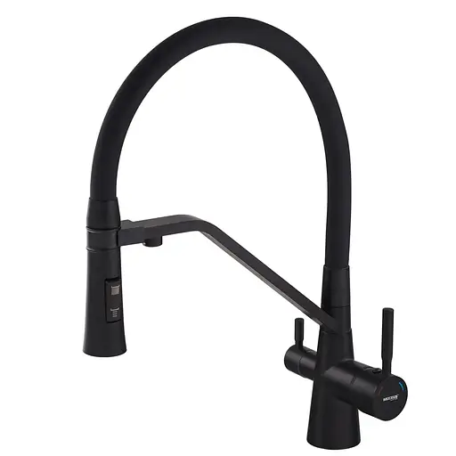 Змішувач для кухні Mixxus Premium Magnet 021 Black з гнучким виливом MI6974 Чорний матовий - фото 1