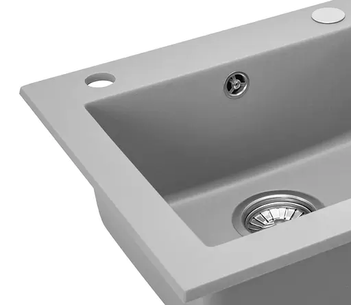 Кухонна мийка гранітна Rea West grey ZLE-00122, Сірий - фото 2
