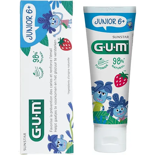 Набір: зубна паста-гель GUM Junior Strawberry 50 мл + Ополіскувач для порожнини рота GUM Junior 6+ 300 мл duplication - фото 2