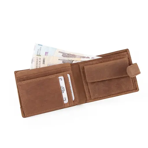 Гаманець чоловічий шкіряний Nordee HJORT 8806A світло-коричневий - фото 3