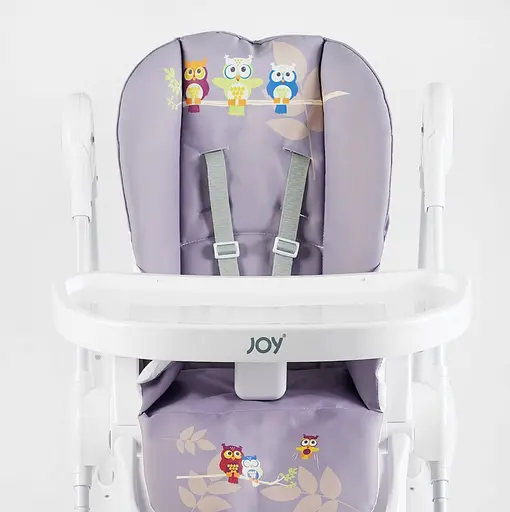 Стульчик для кормления K-60290 Joy мягкий чехол ПВХ, 4 колеса, съёмный столик, корзинка, в коробке (6989203550090) - фото 6