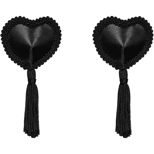 Еротичні наклейки на соски з пензликами Obsessive Tassel nipple covers Black, чорні