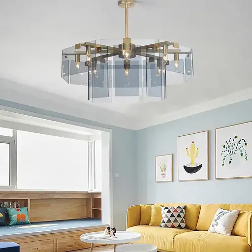 Люстра с декоративными графитовыми пластинами Line.F AT 18/7 - фото 7