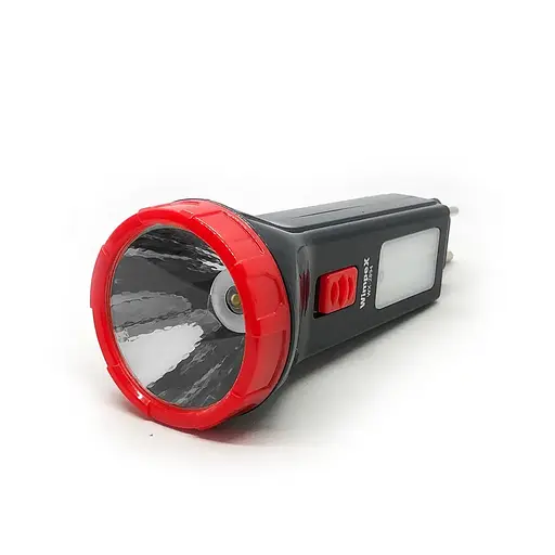 Ручной аккумуляторный фонарь Wimpex WX-2894 с защитой IPX4 1+12LED Зарядка от сети Черный/Красный - фото 5
