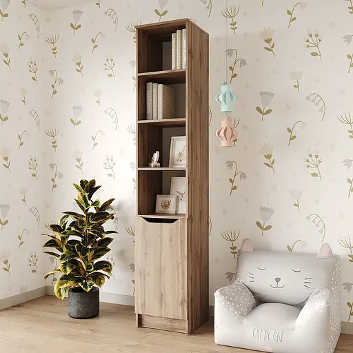 Пенал с открытыми полками 1Д Лилу 40x40x210 см Дуб тахо (MBS-1400)