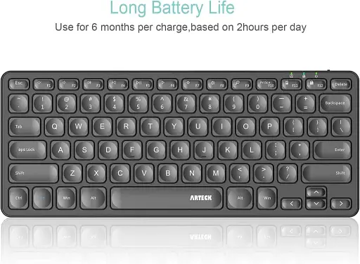 Бездротова клавіатура Arteck HW305-3 2.4G з медіа-гарячими клавішами - фото 4