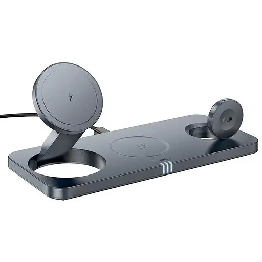 Зарядний пристрій бездротовий — підставка Hoco CQ22 3-в-1 для телефона годинника навушників — - фото 1