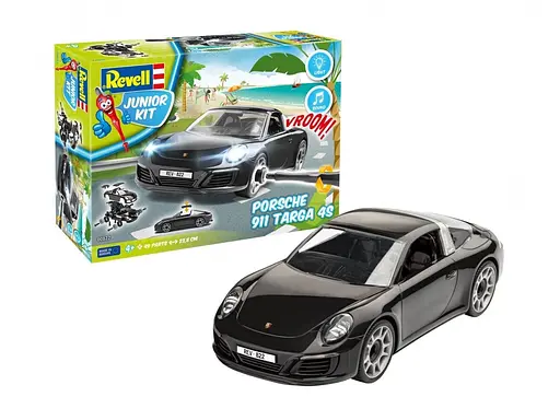 Конструктор Revell зі світлом та звуками Junior kit Porshe 911 Targa 4S чорний 00822