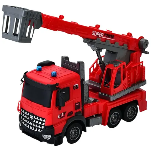 Пожежна машина на радіокеруванні YJ-119-1, акумулятор, з вишкою, 33 см, 1:14, світло, рухливі деталі