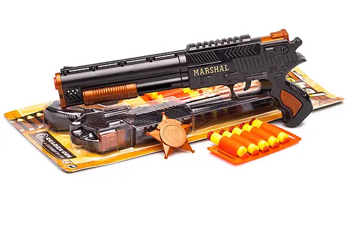 Игрушечный дробовик "Marshal" Golden Gun 915GG с мягкими пулями - фото 3