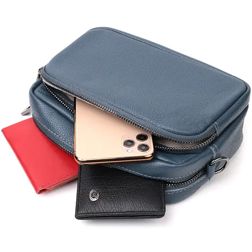 Женская сумка кросс-боди Vintage из натуральной кожи 21.5х14.5х7 см sum0029031 - фото 8