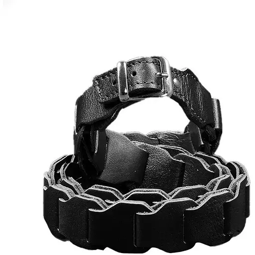 Женский кожаный бохо-ремень BlankNot черный краст - фото 1