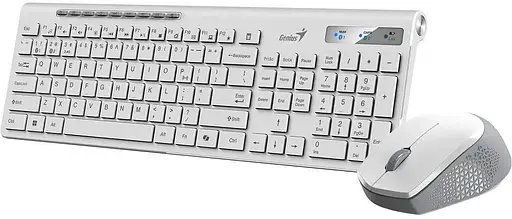 Комплект (Клавiатура та миша) Genius SlimStar 8230 Wireless White UKR BT+2.4GHz - фото 2