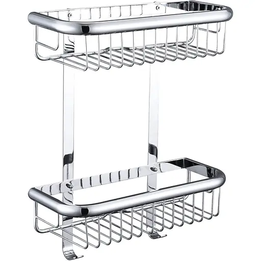 Полка прямая двойная Topaz 4102, Хром - фото 1