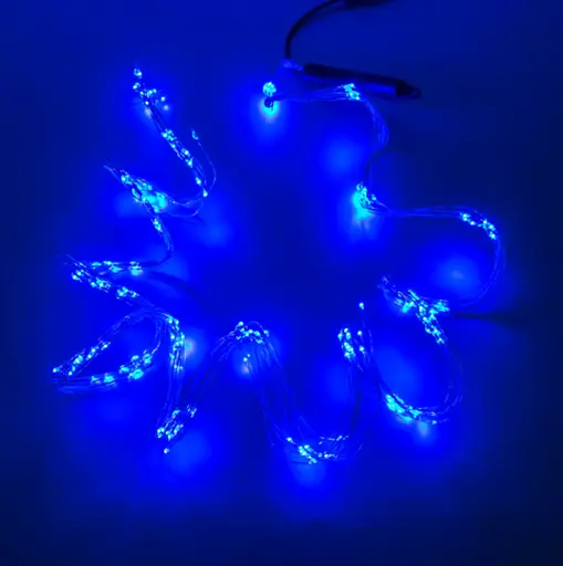 Новогодняя конусная гирлянда 3 м 20 нитей 600 LED лампочек Cиний - фото 4