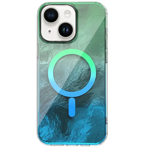 Чохол Epik TPU Shiny Mountain MagFit для Apple iPhone 15, 6.1 Green/Blue - фото 1