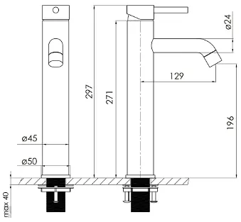 Змішувач для умивальника Volle Cruze de la noche 1547.010204 - фото 2