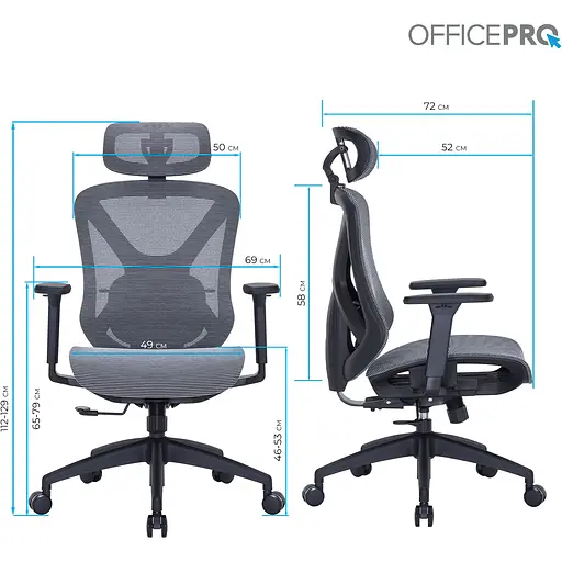 Офісне крісло Officepro Atlas OC630-B-DG-DG Black/Dark Gray [148896] - фото 8