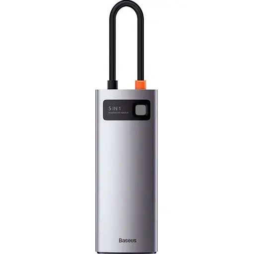 USB-хаб Baseus Metal Gleam Series 5 в 1 Multifunctional Gray (WKWG020013) [96294] - фото 4