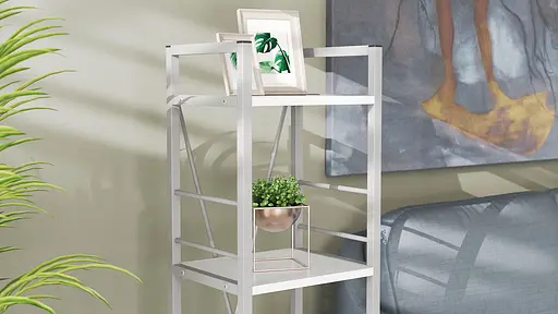 Этажерка 4/34 Ferrum-decor Серии Коннект 120x34x28 серый ДСП Белый 16мм (FRD-104283) - фото 3