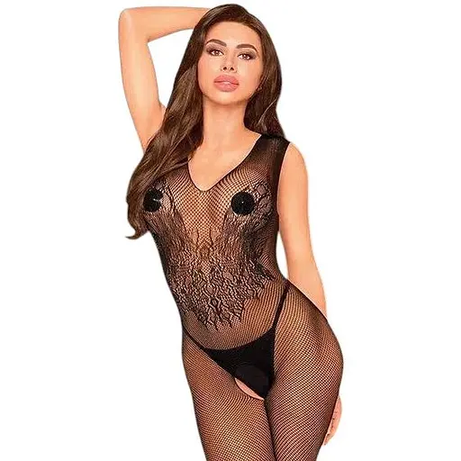 Бодистокинг с узором в виде крыльев и бабочки Penthouse - Wild catch black S/M/L