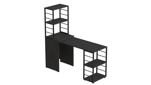 Стіл-тумба трансформер Смарт 3/1 з етажеркою Ferrum-decor 1430x1450x500 Чорний метал ДСП Сосна Кембра 16 мм (FRD-105111) - фото 7