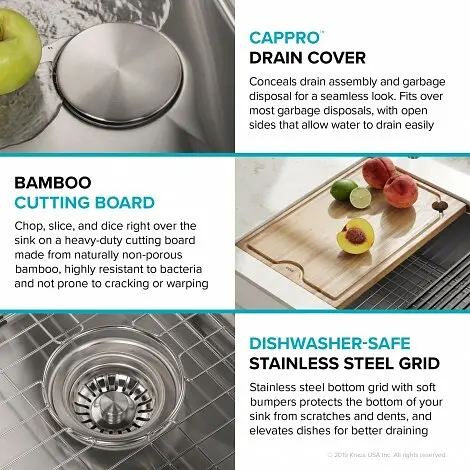 Кухонная мойка Kraus Kore KWU110-30, Нержавеющая сталь - фото 8