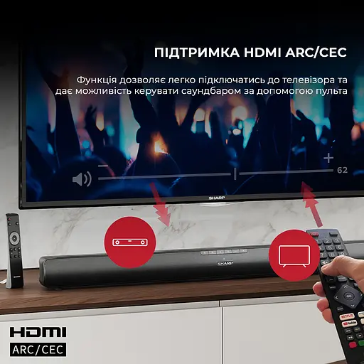 Саундбар Sharp HT-SB100 Black - фото 3