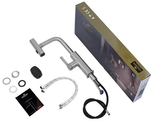 Змішувач для кухні з висувним виливом Kroner KRP Edelstahl Klassisch - ESG03918 (CV032498) - фото 10