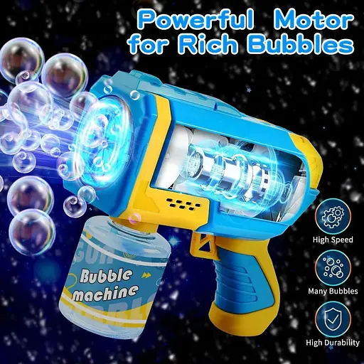 Набір: автоматичний мильний пістолет, що світиться EagleStone, 4 балони та 10 пакетиків для заправки - фото 4