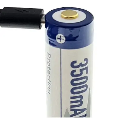 Акумулятор 18650 Keeppower 3500 mAh з microUSB (синій з білим) - фото 9