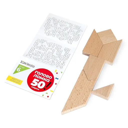 Дерев'яна головоломка "Танграм" Igroteco 900569, 6 елементів - фото 2