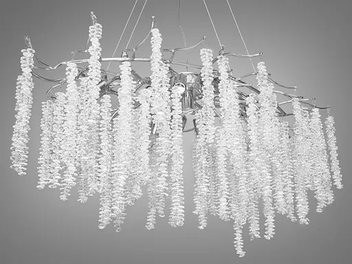 Сучасна кришталева люстра "Гліцинія" , 10 ламп, витягнутої форми, хром - фото 3