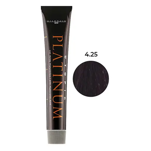 Професійна стійка крем-фарба для волосся Hipertin Platinum 4.25 каштан перламутрово-червоний 60 мл - фото 1