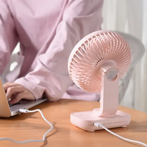 Вентилятор настольный беспроводной GXQC D606 розовый - фото 6